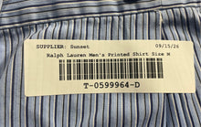Load image into Gallery viewer, Ralph Lauren Mens Blue Striped Classic Fit Long Sleeve Button-Up Shirt Size M
