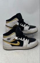 Load image into Gallery viewer, Nike Kids Air Jordan 1 Mid Black Gold Mid Top Lace-Up Sneaker Shoes Size 6.5Y
