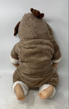 Load image into Gallery viewer, Brown Plush Outfit Hooded Reindeer Costume Blue Eyes Bebe Dolly Doll
