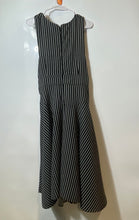 Load image into Gallery viewer, New York &amp; Company Womens Black White Striped Back Zip Fit &amp; Flare Dress Size 14
