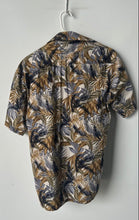 Load image into Gallery viewer, Pierre Cardin Mens Brown Palm Tree Print Short Sleeve Button-Up Shirt Size S
