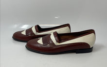 Load image into Gallery viewer, Stacy Adams Mens Brown White Leather Slip-On Wingtip Loafer Shoes Size 8.5

