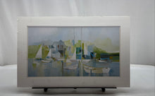 Load image into Gallery viewer, Topsail Island By Albert Swayhoover Boats In The Harbor Signed Framed Art Print
