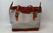 Load image into Gallery viewer, Nicaragua Womens Brown Gray Zipper Double Handle Shoulder Handbag
