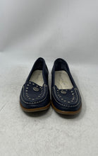 Load image into Gallery viewer, Anne Klein Womens Narde Dark Blue Studded Leather Slip-On Loafer Flats Size 9M
