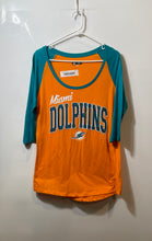 Load image into Gallery viewer, NFL Team Apparel Womens Orange 3/4 Sleeve Miami Dolphins T-Shirt Size Large

