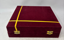 Load image into Gallery viewer, Set Of 9 Pcs Silver Tone Collectible Pooja Thali Meenakari With Red Velvet Box
