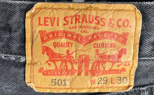Load image into Gallery viewer, Levi's Mens 501 Black Denim Dark Wash Pockets Straight Leg Jeans Size 29x30
