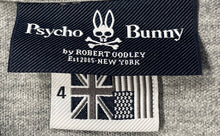 Load image into Gallery viewer, Psycho Bunny Mens Gray Cotton Short Sleeve Collared Button Polo Shirt Size 4
