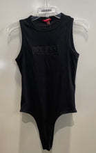 Load image into Gallery viewer, Guess Womens Black Ribbed Sleeveless Crew Neck One-Piece Bodysuit Size M
