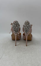 Load image into Gallery viewer, Badgley Mischka Womens Rose Gold Rhinestone High Ankle Strap Heels Size 9M
