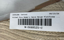 Load image into Gallery viewer, Michael Kors Womens Beige Denim Open Toe Wedge Platform Sandals Size 10M
