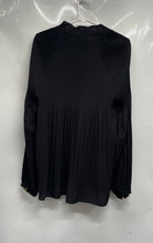 Load image into Gallery viewer, Ralph Lauren Womens Black Pleated V-Neck Long Sleeve Blouse Top Size XL
