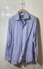 Load image into Gallery viewer, Authentic John Varvatos Mens Light Blue Long Sleeve Slim Fit Dress Shirt Size 17
