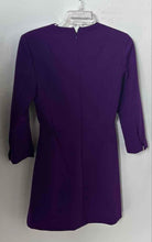 Load image into Gallery viewer, Zara Womens Purple 3/4 Sleeve Pleated Double-Breasted Blazer Dress Size XS

