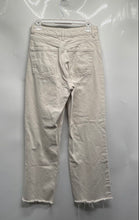 Load image into Gallery viewer, Zara Womens Beige Denim Light Wash Raw Hem Pockets Straight Leg Jeans Size 6
