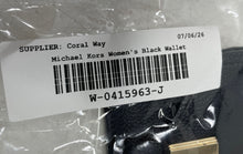 Load image into Gallery viewer, Michael Kors Womens Cassie Black Pebbled Leather Key Ring Turn Lock Card Wallet
