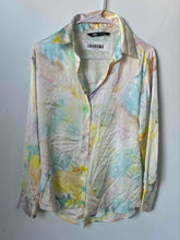 Load image into Gallery viewer, Zara Womens Multicolor Tie Dye Long Sleeve Collared Button-Up Shirt Size XS
