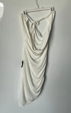 Load image into Gallery viewer, Lulus Womens Cream Halter Neck Sleeveless Asymmetrical Bodycon Dress XL W/Tags
