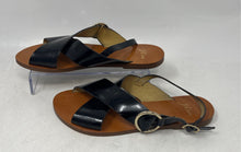 Load image into Gallery viewer, J. Crew Womens Black Crisscross Strap Flat Heel Slingback Sandals Size 8
