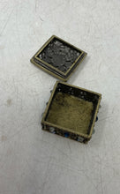 Load image into Gallery viewer, Metal And Rhinestone Jeweled White Blue Stones Trinket Box With Lid

