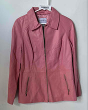 Load image into Gallery viewer, Pamela Mccoy Collections Womens Pink Leather Front Full-Zip Jacket Size Medium
