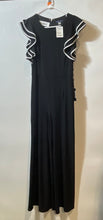 Load image into Gallery viewer, Tommy Hilfiger Womens Black Ruffle Sleeve Back Zip Maxi Dress Size 6 With Tags
