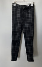 Load image into Gallery viewer, Forever 21 Womens Black Plaid Print Flat Front Belt Loops Trouser Pants Size S
