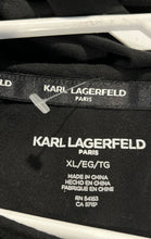 Load image into Gallery viewer, Karl Lagerfeld Womens Black Rhinestone Short Sleeve Pullover T-Shirt Dress Sz XL
