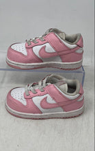 Load image into Gallery viewer, Nike Kids Dunk Low FB9107-125 White Pink Leather Slip-On Sneaker Shoes Size 7C
