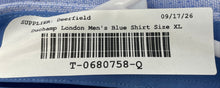 Load image into Gallery viewer, Duchamp London Mens Blue Long Sleeve Collared Slim-Fit Dress Shirt Size XL

