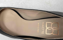 Load image into Gallery viewer, Mavette Womens Black Leather Pointed Toe Slip-On Block Pump Heels Size EU 35
