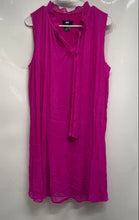 Load image into Gallery viewer, DKNY Womens Fuchsia Sleeveless Split Neck Knee Length Shift Dress Size 14
