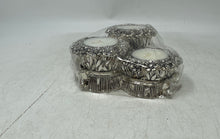 Load image into Gallery viewer, Belirams Silver Tone Floral Design Home Decor Metal Holders Candles Set
