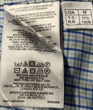 Load image into Gallery viewer, Brooks Brothers Regent Mens Light Blue Plaid Cotton Button-Up Shirt Size M
