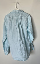 Load image into Gallery viewer, Tommy Hilfiger Mens Turquoise White Striped Cotton Classic Fit Button-Up Shirt S
