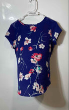 Load image into Gallery viewer, Van Heusen Womens Blue Floral Short Sleeve Crew Neck Pullover Blouse Top Size XS
