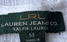 Load image into Gallery viewer, Lauren Ralph Lauren Womens White 3/4 Sleeve Lace-Up Front Tie Tunic Blouse Sz M
