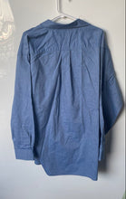 Load image into Gallery viewer, Nautica Mens Blue Cotton Long Sleeve Button-Down Dress Shirt Size 17.5
