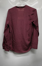 Load image into Gallery viewer, Michael Kors Womens Burgundy White Polka Dot Long Sleeve Blouse Top Size S
