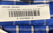Load image into Gallery viewer, Claiborne Mens Blue Check 80'S 2-Ply Slim Fit Long Sleeve Button-Up Shirt Sz XXL
