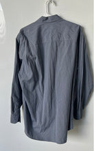 Load image into Gallery viewer, Donna Karan Mens Blue Printed Long Sleeve Collared Button-Up Shirt Size L
