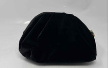 Load image into Gallery viewer, Dolce &amp; Gabbana Beauty Womens Black Velvet Pleated Makeup Bag Worn Stained
