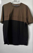 Load image into Gallery viewer, Hugo Boss Mens Brown Black Colorblock Crew Neck Pullover T-Shirt Size XL
