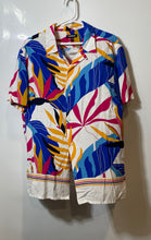 Load image into Gallery viewer, Express Mens Multicolor Palm Leaf Short Sleeve Camp Button-Up Shirt Size Large
