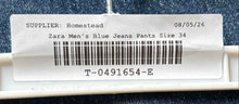 Load image into Gallery viewer, Zara Mens Blue Denim Stretch Pockets Straight-Leg Jeans Size 34
