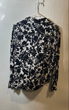 Load image into Gallery viewer, Tommy Hilfiger Womens Black White Floral Long Sleeve Button-Up Shirt Size XS
