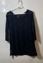 Load image into Gallery viewer, White House Black Market Womens Black 3/4 Sleeve Tunic Blouse Top Size XS
