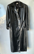 Load image into Gallery viewer, Elan Womens Black Long Sleeve Double-Breasted Trench Coat Size S With Tag
