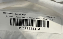 Load image into Gallery viewer, Michael Kors Mens White Long Sleeve Spread Collar Dress Shirt Size 15.5
